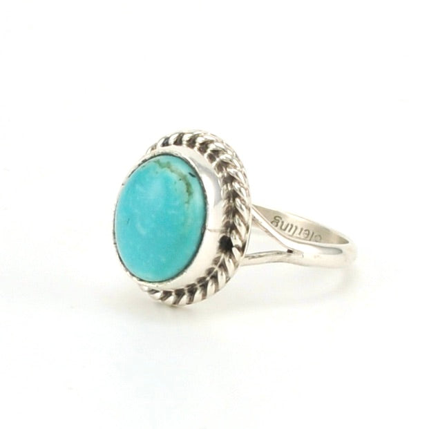 Sterling Silver Kingman Turquoise Ring Size 6