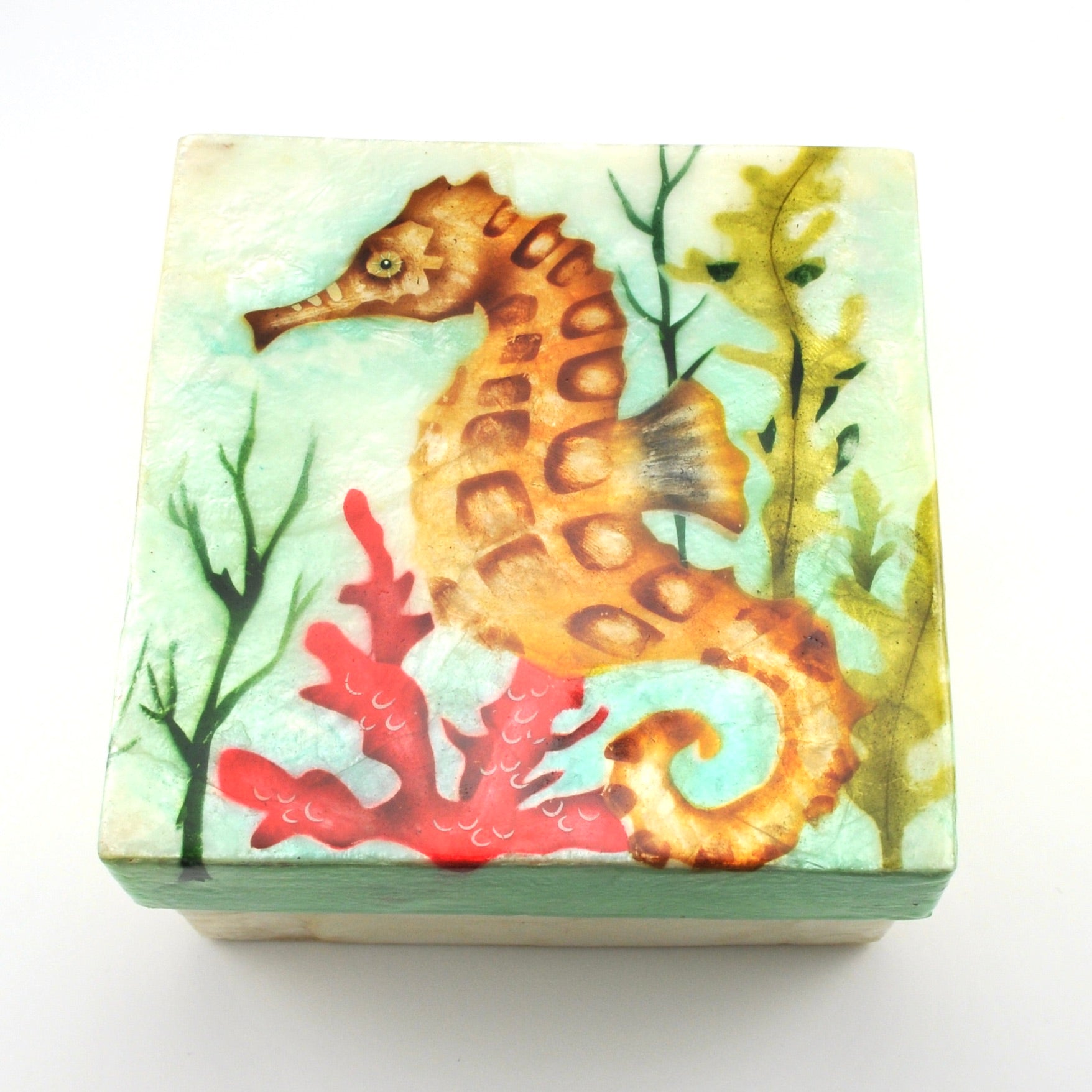 Seahorse Large Capiz Box