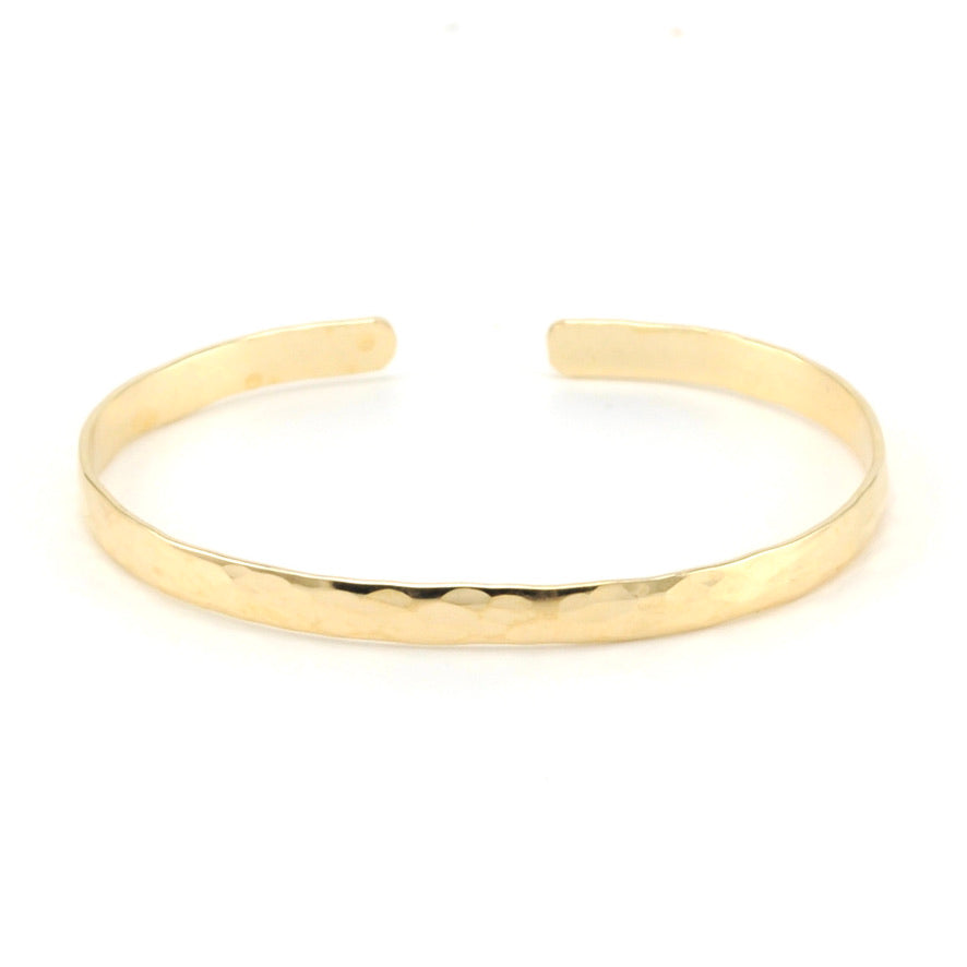 Gold Fill Hammered 4mm Cuff Bracelet