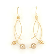Alt View Gold Fill 3 Bronze Colored Pearl Earrings