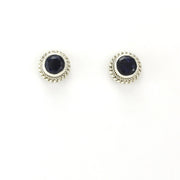 Alt View Sterling Silver Iolite 6mm Round Post Earrings