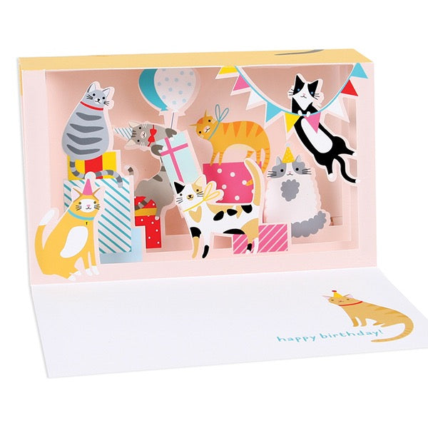 Cat Party Shadowbox Greeting Card