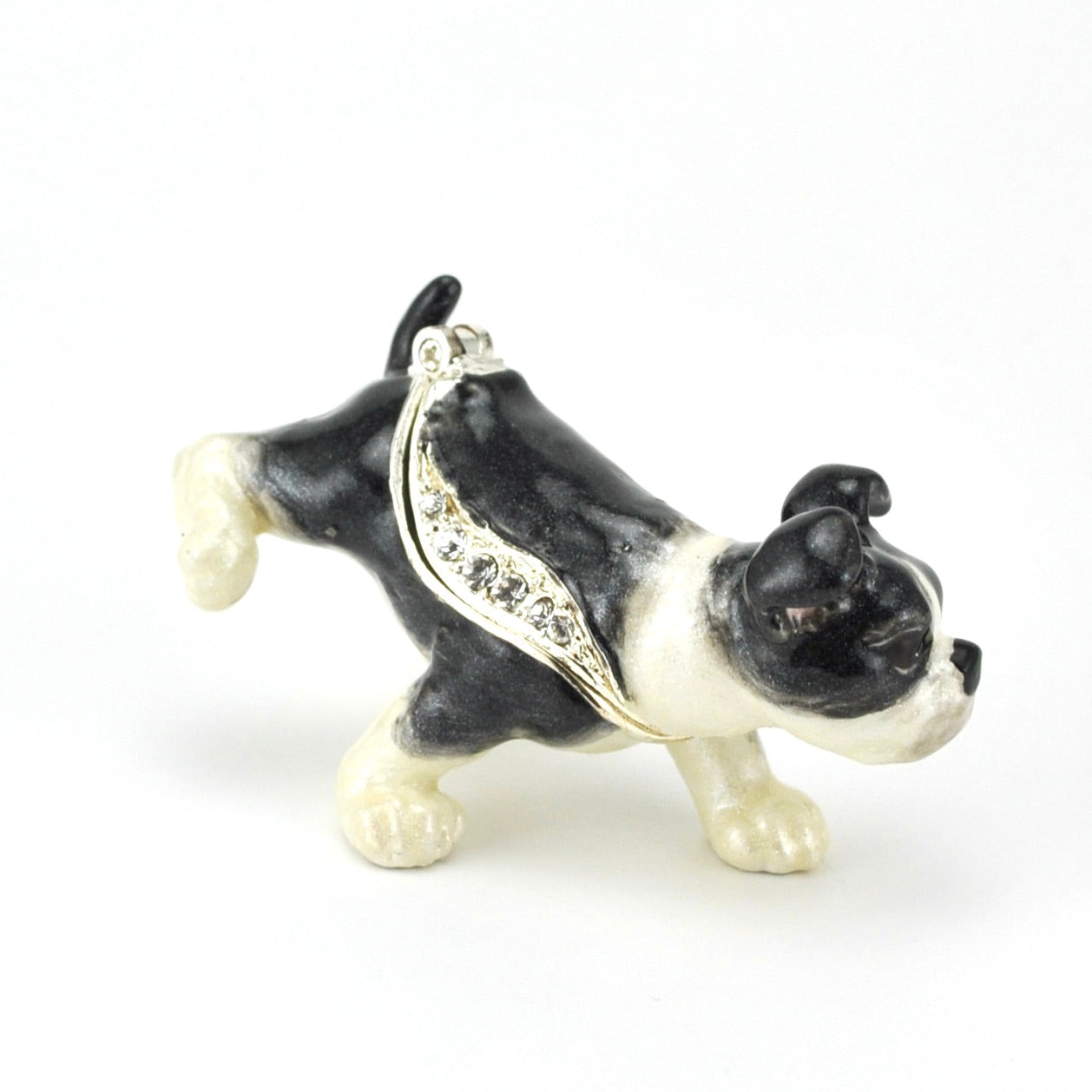Alt View Misty Boston Terrier Enamel Miniature Box