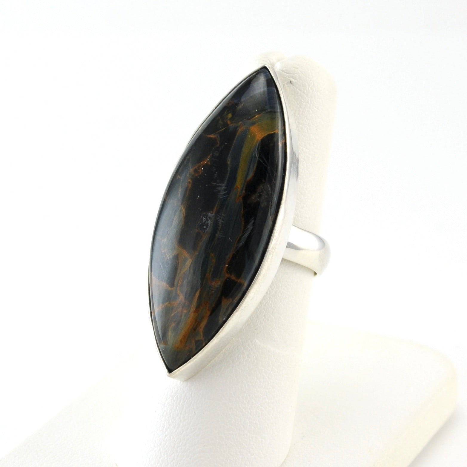 Sterling Silver Pietersite Marquise Ring