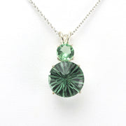 Alt View Sterling Silver Green Quartz Green Obsidian Necklace