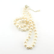Alt View Sterling Silver 7mm White Pearl Necklace