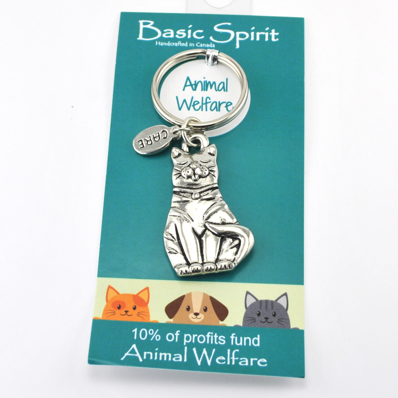 Handcrafted Pewter Cat Key Ring