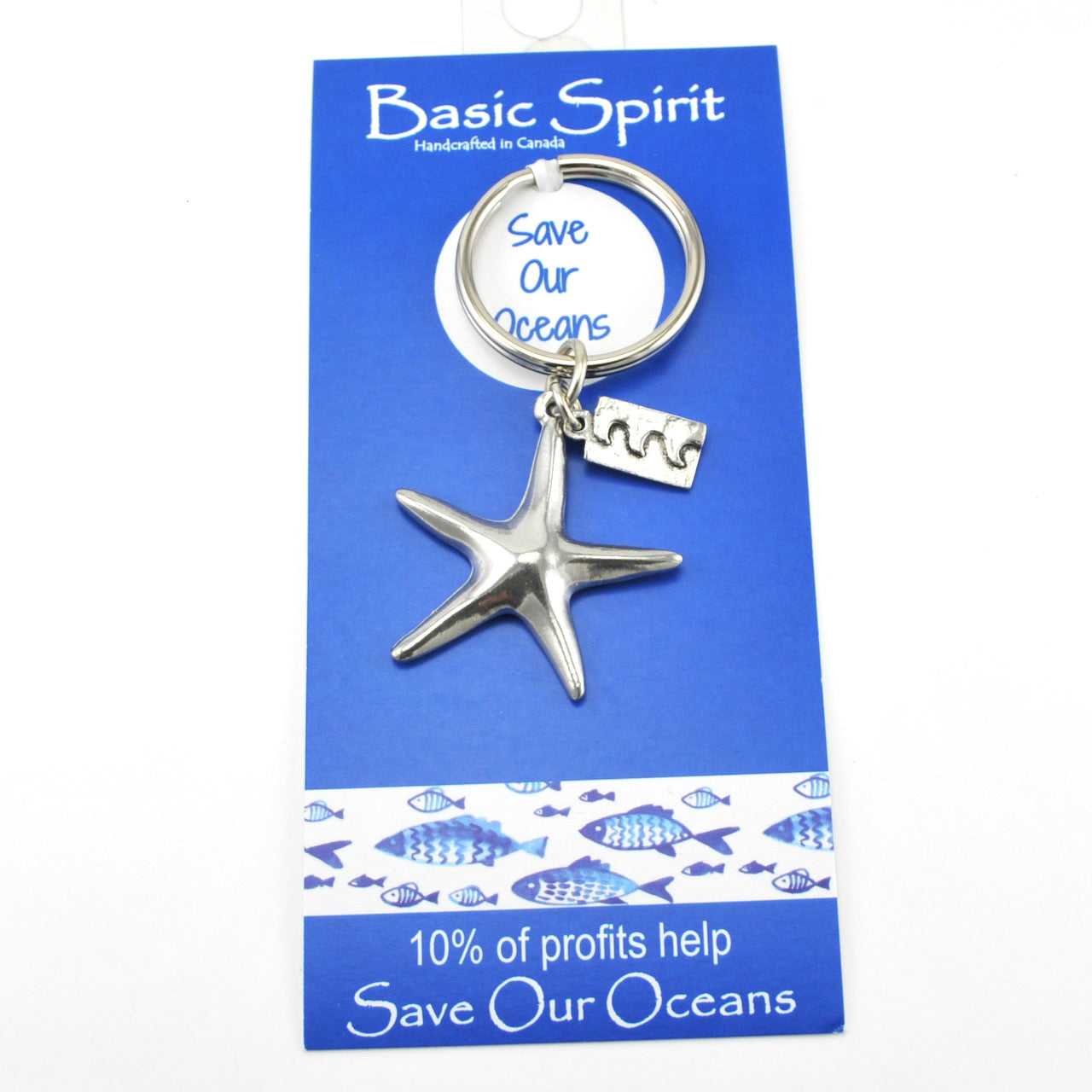 Handcrafted Pewter Starfish Key Ring