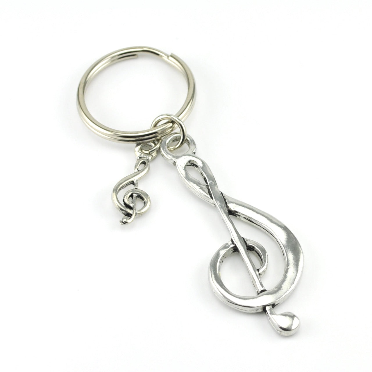 Handcrafted Pewter Treble Clef Key Chain