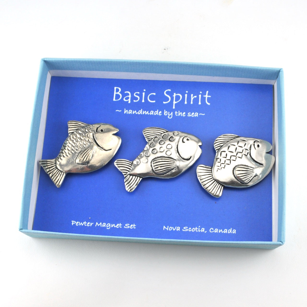 Handcrafted Pewter Fishies Magnet Set