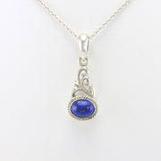 Alt View Sterling Silver Lapis 6x8mm Oval Pendant