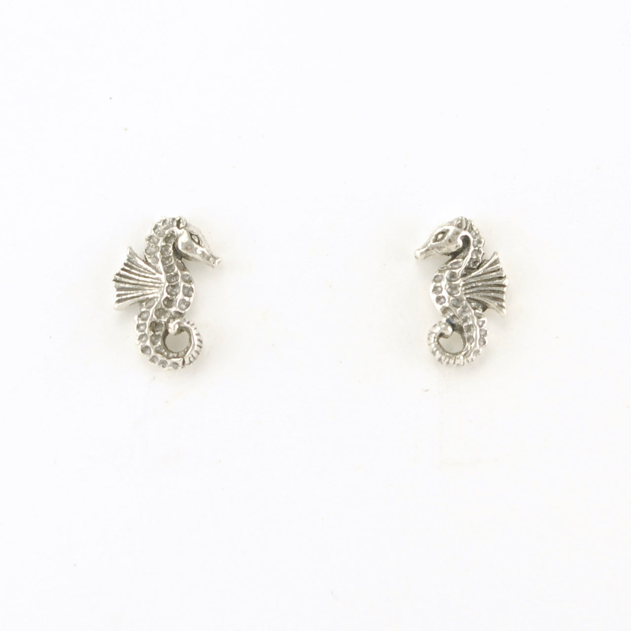 Sterling Silver Seahorse Stud Earrings