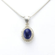 Alt View Sterling Silver Lapis 7x9mm Oval Pendant