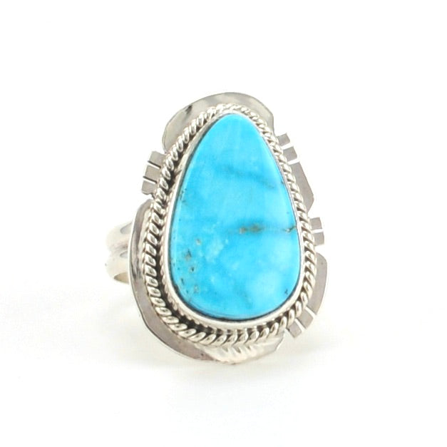 Alt View Sterling Silver Kingman Turquoise Ring Size 7 by Lucy Jake
