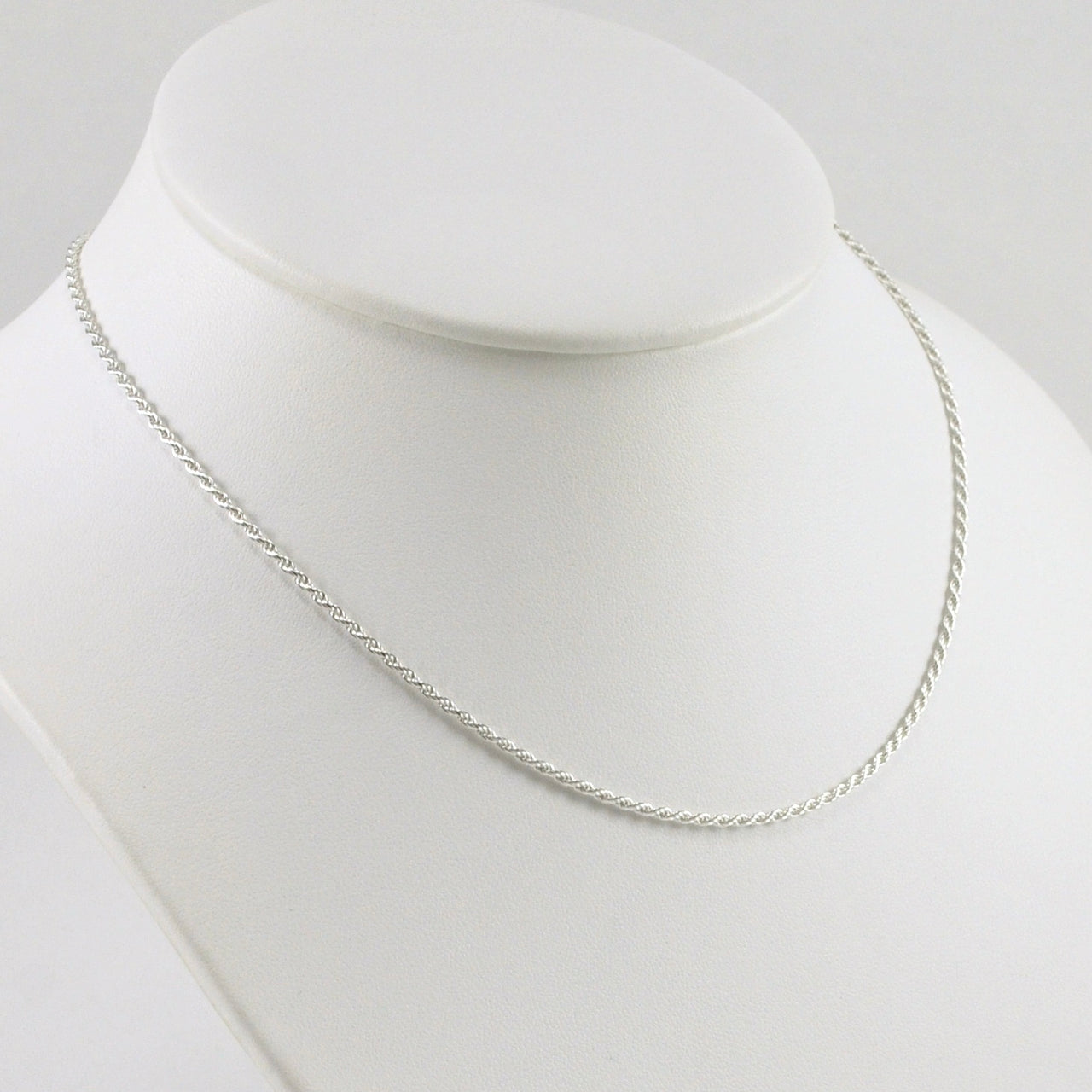 Side View Sterling Silver 16 Inch Rope 035 Chain