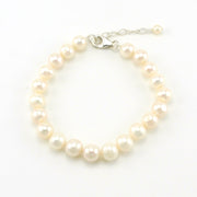 Sterling Silver White 7mm Pearl Bracelet