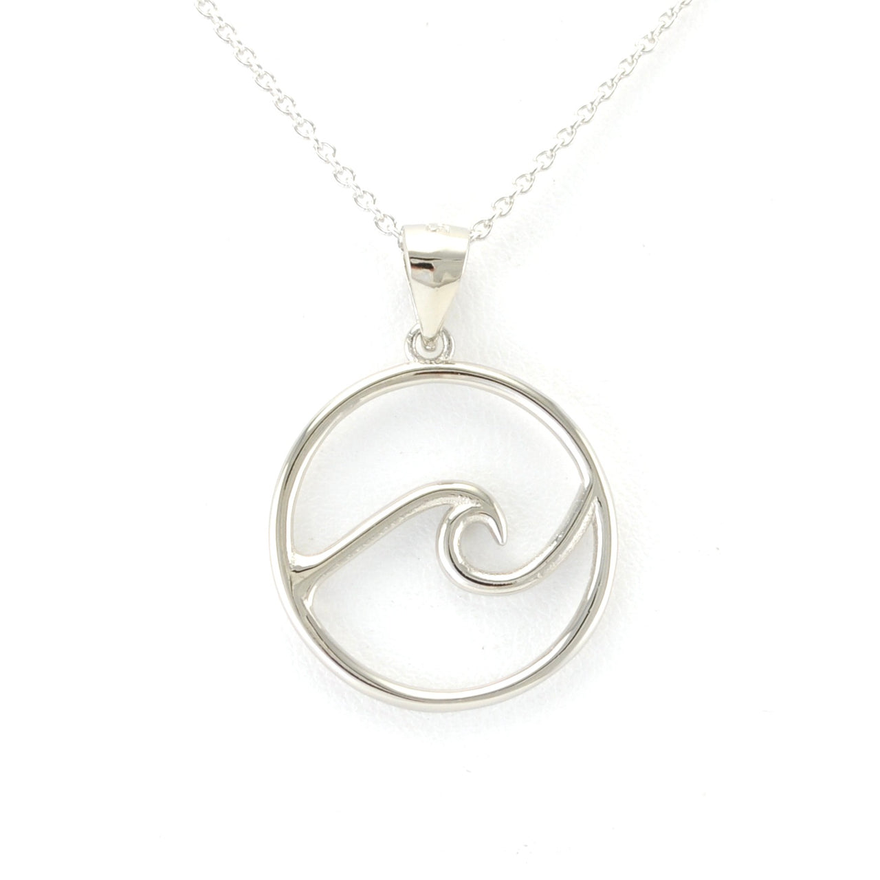 Sterling Silver Circle Wave Necklace