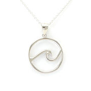 Sterling Silver Circle Wave Necklace