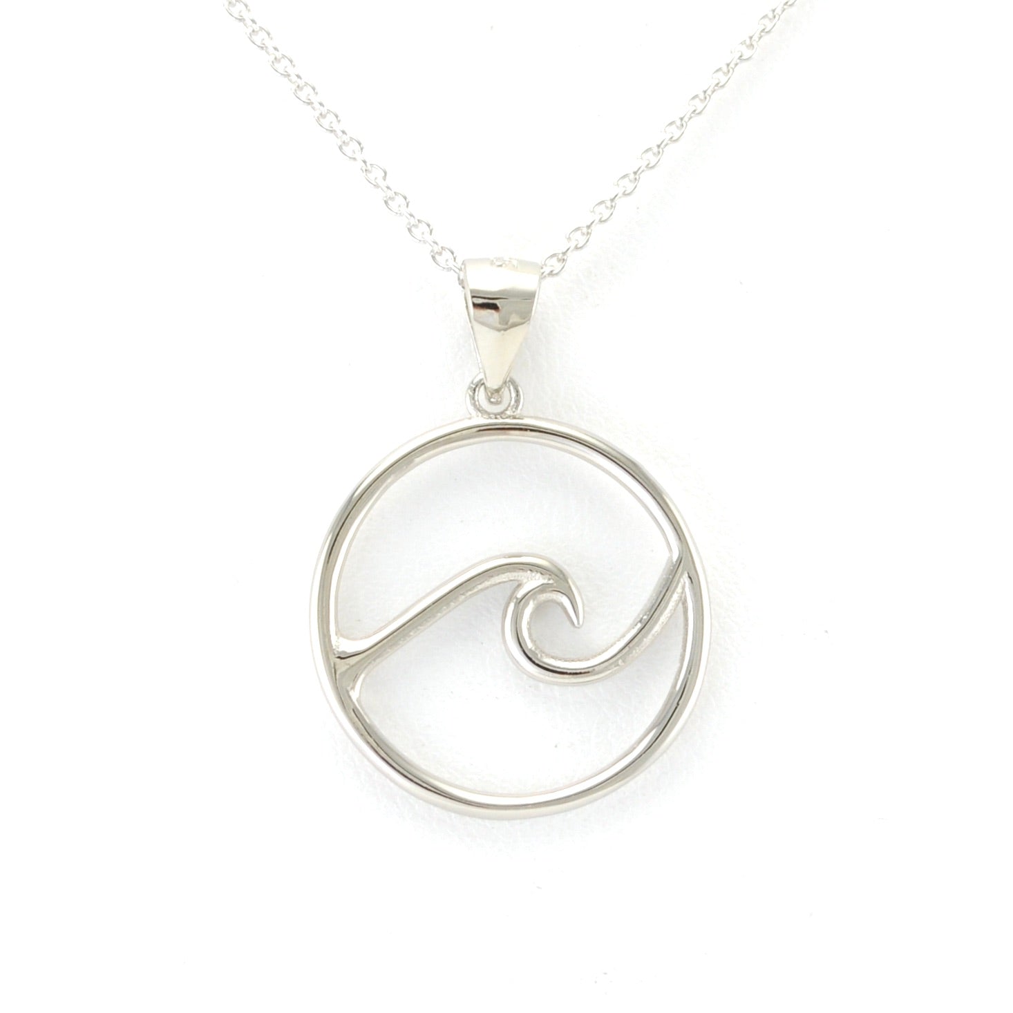 Sterling Silver Circle Wave Necklace