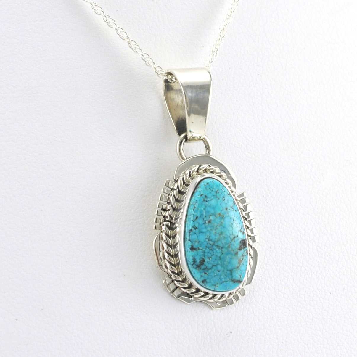 Alt View Sterling Silver Kingman Turquoise Necklace