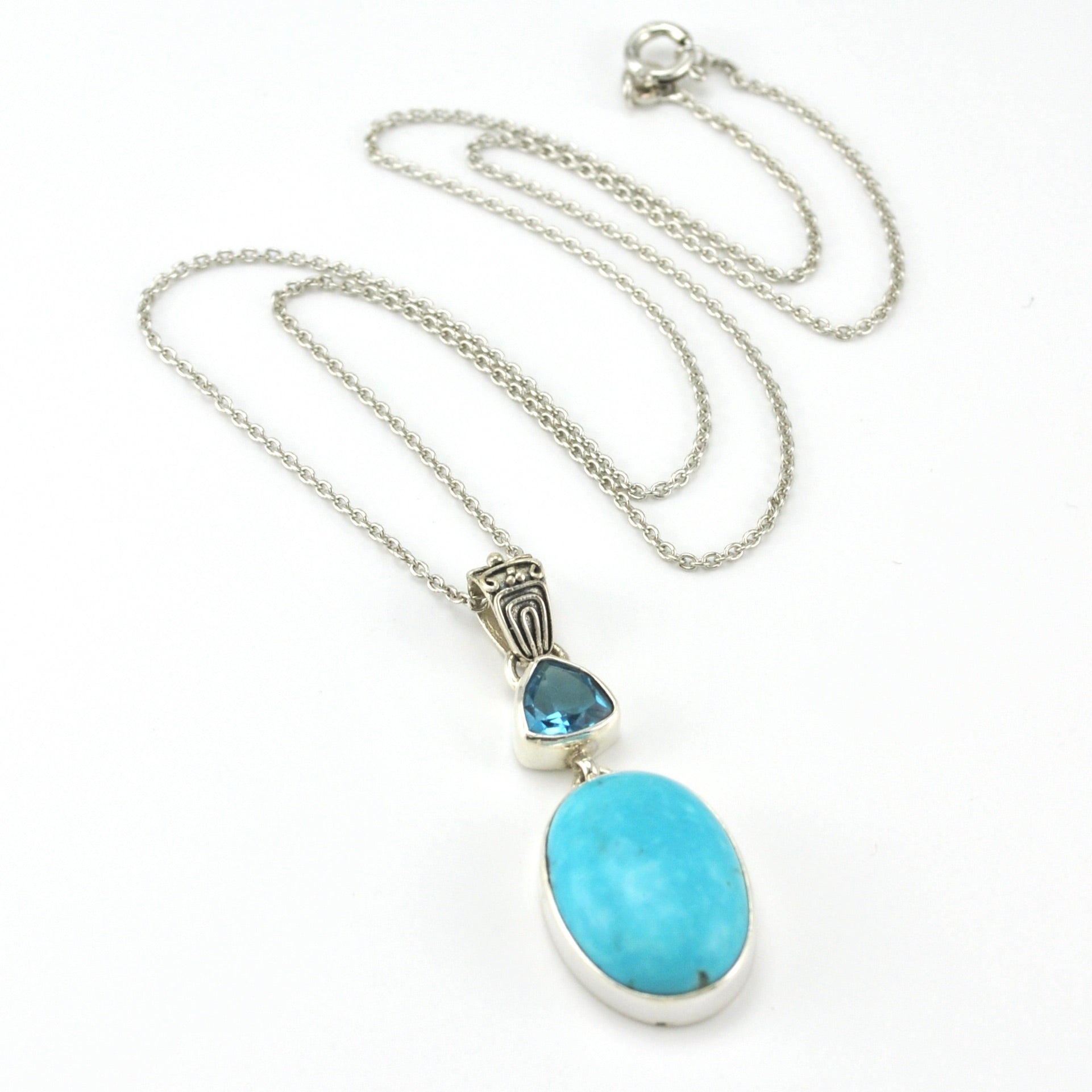 Necklace - Turquoise Bezel Set in Sterling Silver online