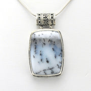 Alt View Sterling Silver Dendritic Agate 19x26mm Rectangle Bail Pendant