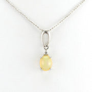 Alt View Sterling Silver Ethiopian Opal .8ct Diamond .02ct Necklace