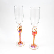 Pair of Hot Mix Champagne Flutes