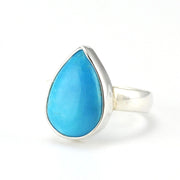 Sterling Silver Arizona Turquoise 11x21mm Tear Ring