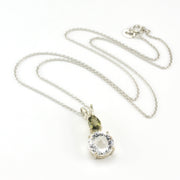 Sterling Silver Quartz Moldavite Necklace