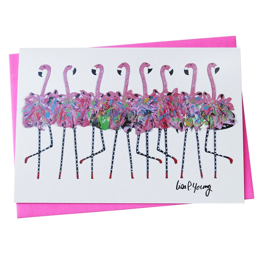 Flamingo Chorus Line Note Card