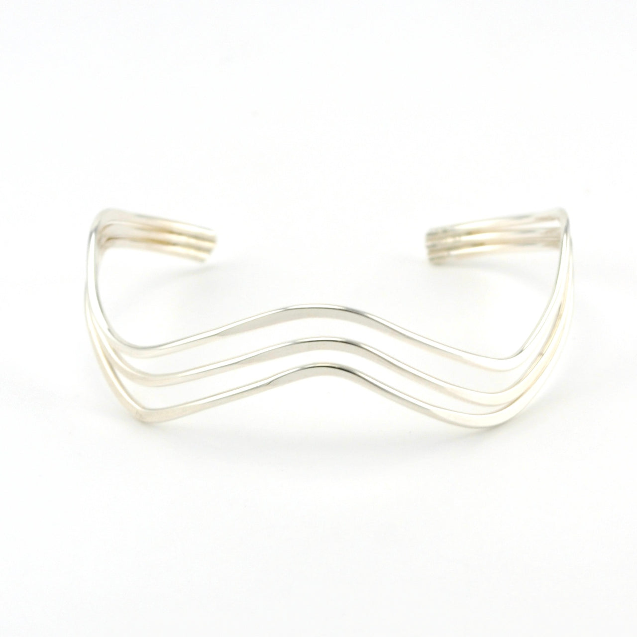Sterling Silver Wavy Cuff Bracelet