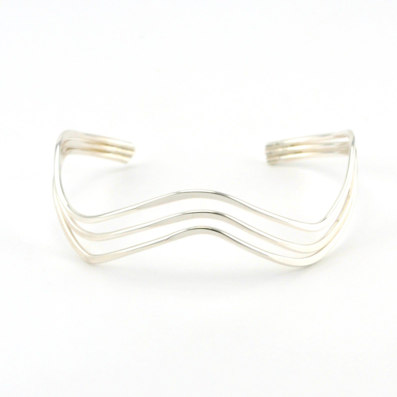 Sterling Silver Wavy Cuff Bracelet