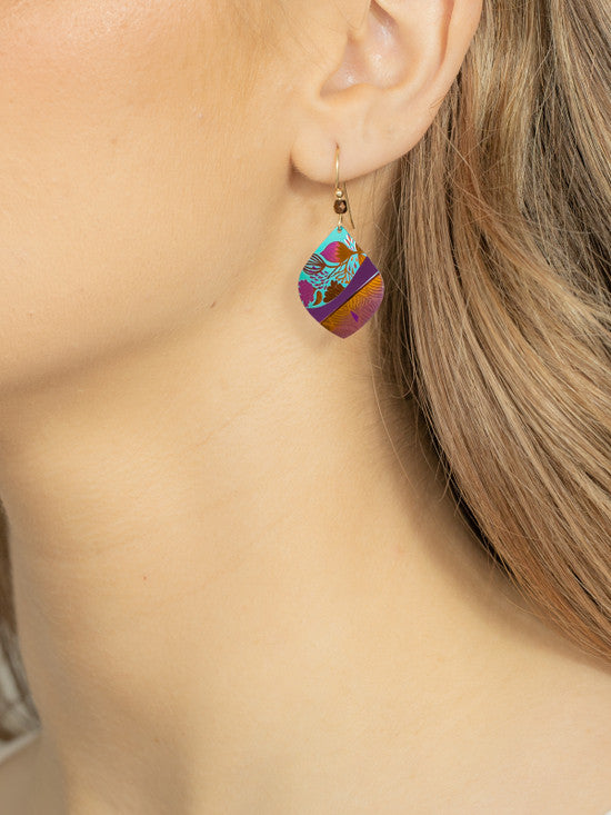 Model View Amber Wave Lani Earrings