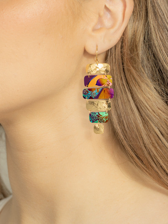 Model View Amber Wave Lana Talisman Earrings