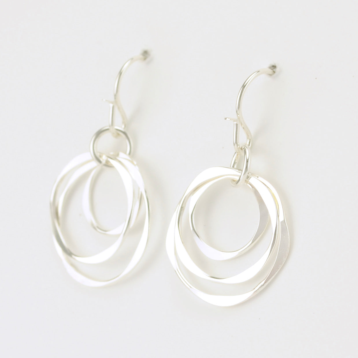 Sterling Silver Triple Circle Earrings