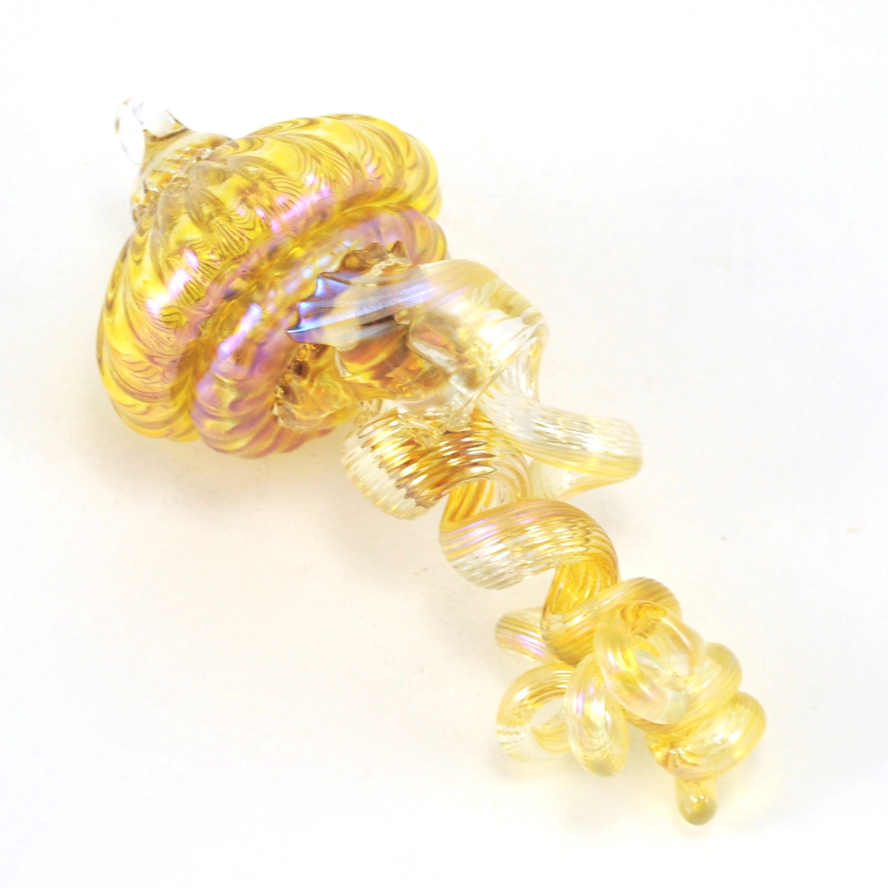 Glass Small Golden Hanging Jellyfish Ornament