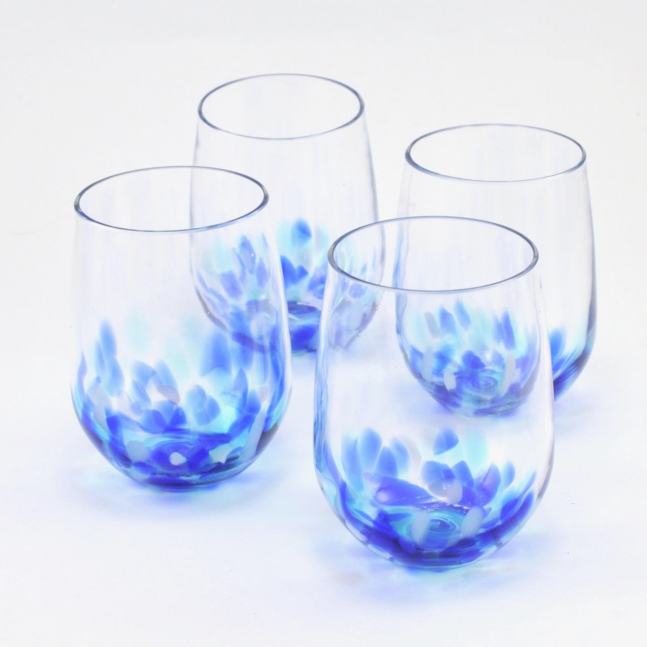 Vino Breve Blue Stemless Wine Glass