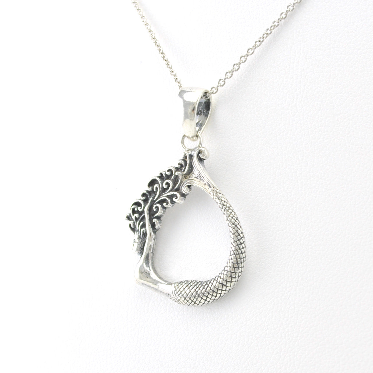 Sterling Silver Mermaid Teardrop Necklace