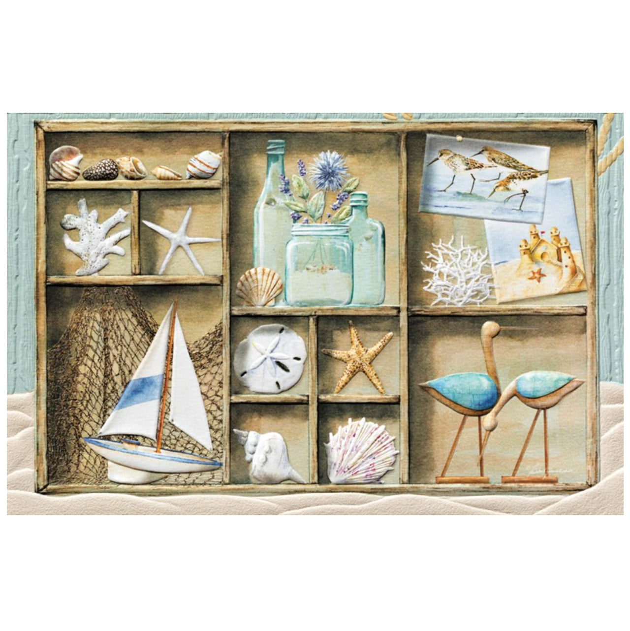 Coastal Shadowbox Birthday Card