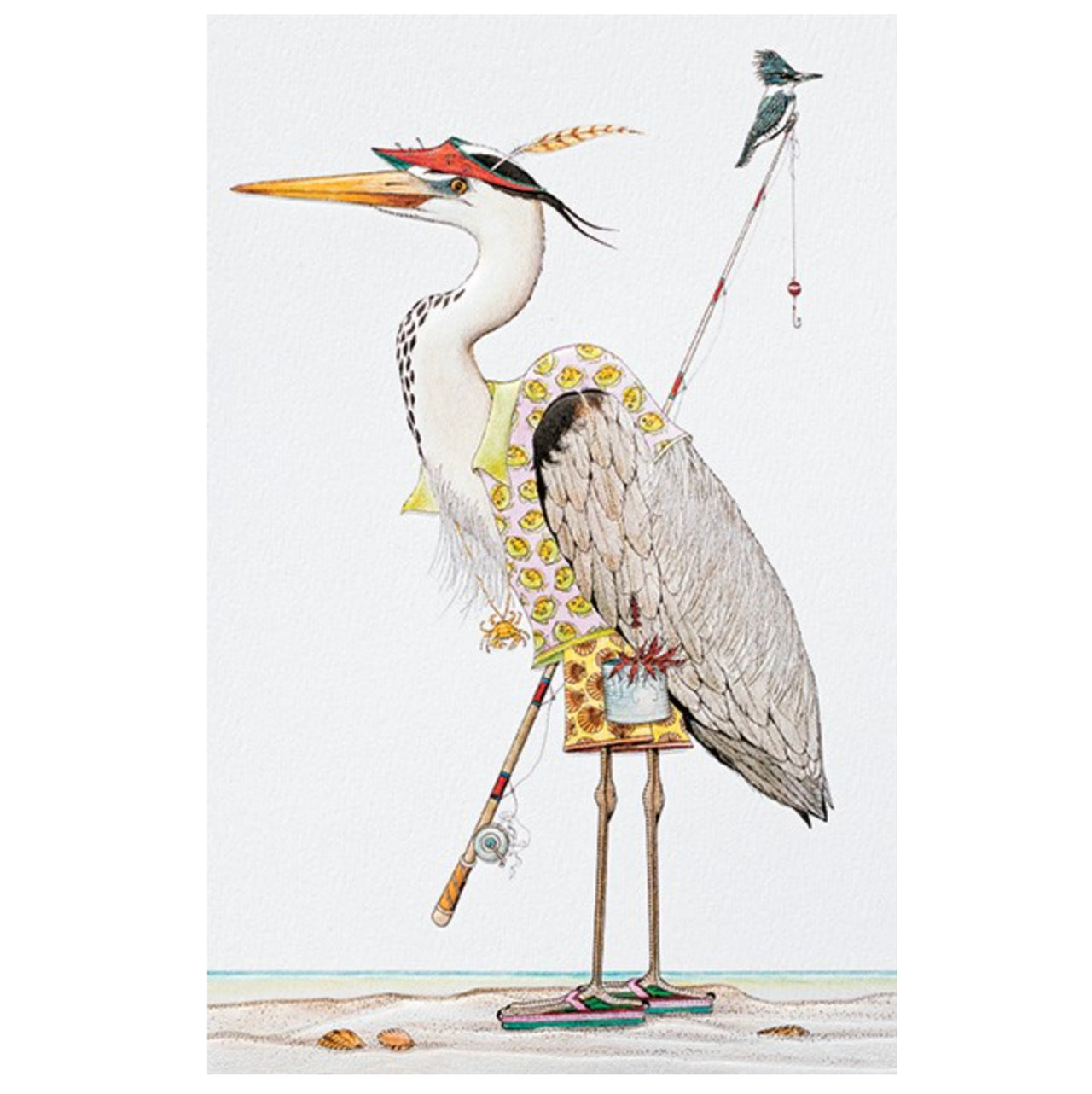 Fishing Heron Birthday Card