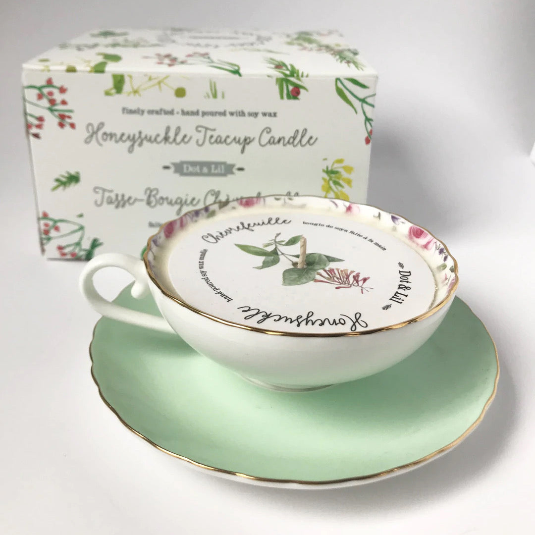 Honeysuckle Teacup Candle