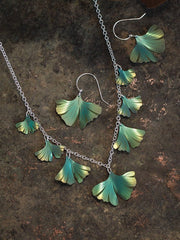 Green Ginkgo Necklace