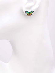 Alt View Island Green Petit Bella Butterfly Post Earring