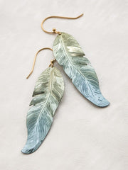 Alt View Sage Free Spirit Feather Earrings