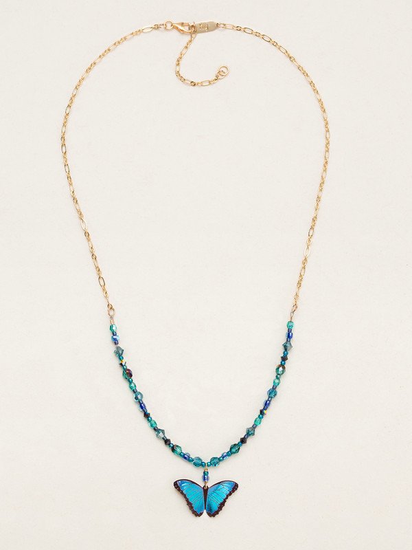 Alt View Blue Radiance Bella Butterfly Beaded Necklace