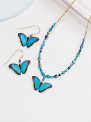 Set View Blue Radiance Bella Butterfly Beaded Necklace