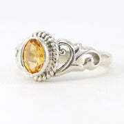 Silver Citrine 5x7mm Oval Ring