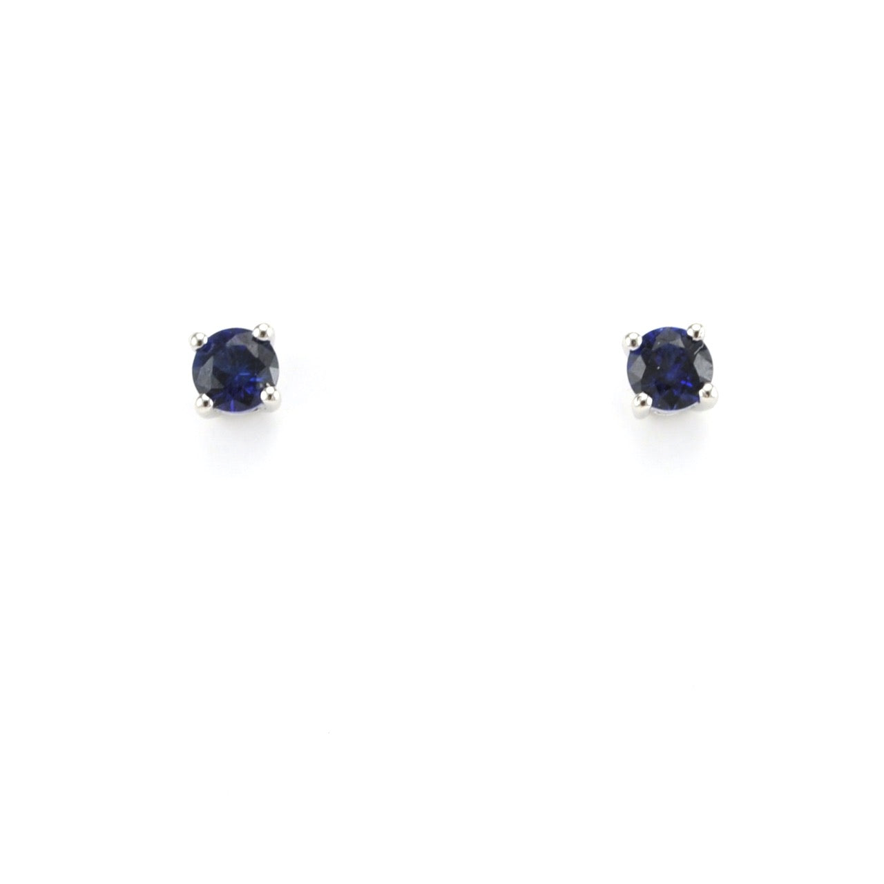 Sterling Silver Created Sapphire .7ct 4mm Post Earrings