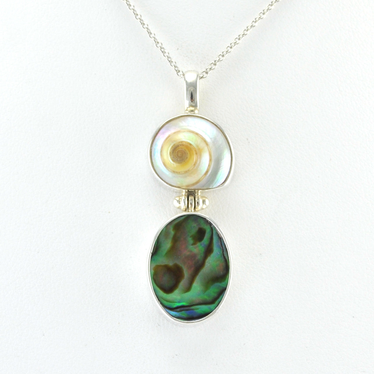 Alt View Sterling Silver Malabar Shell Abalone Necklace